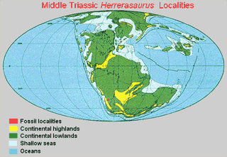 map:  Herrerasaurus Localities